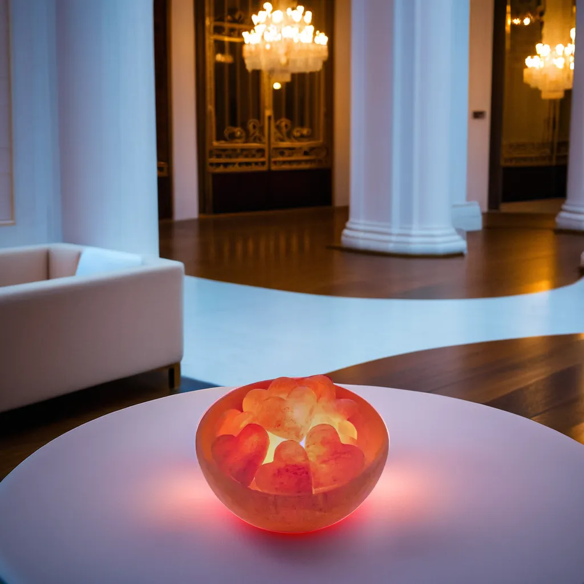 Himalayan Salt Fire Bowl Lamp – Heart Edition