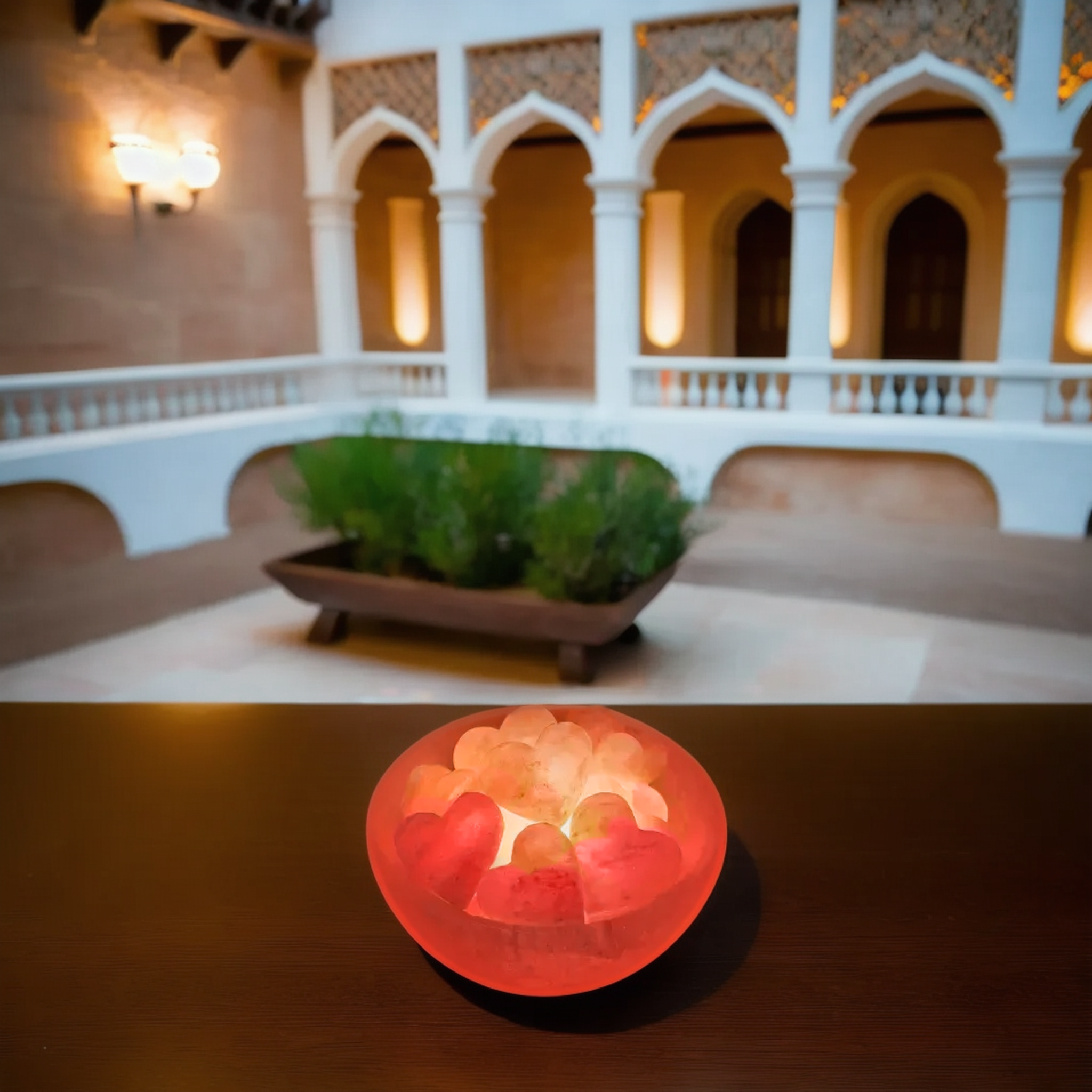 Himalayan Salt Fire Bowl Lamp – Heart Edition