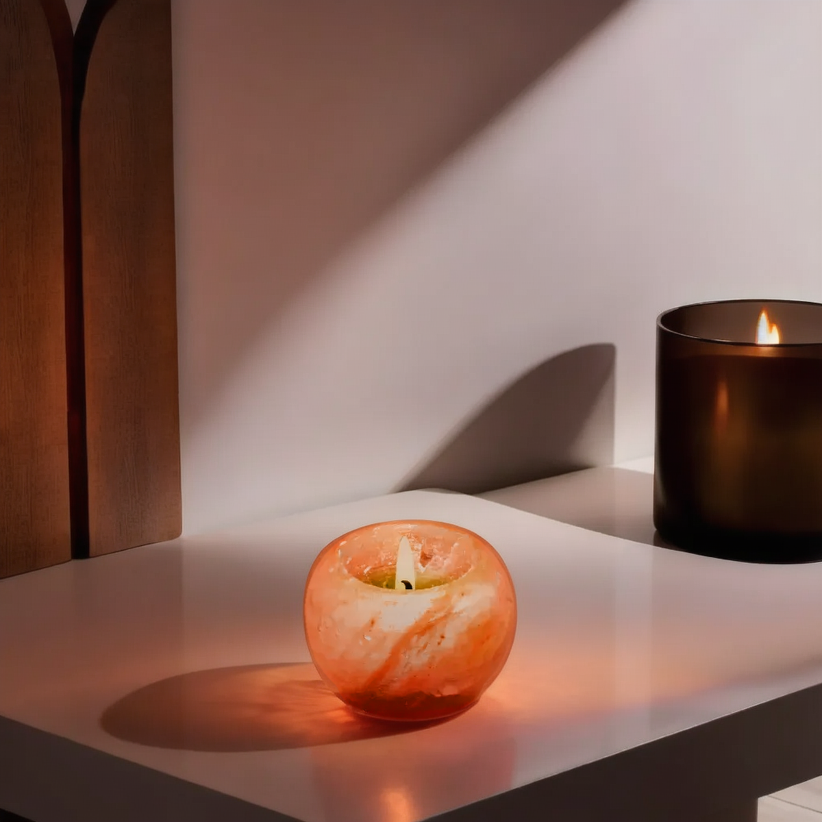 Ball Shape Himalayan Salt Candle Holder