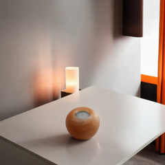 Ball Shape Himalayan Salt Candle Holder