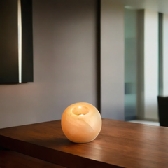 Ball Shape Himalayan Salt Candle Holder