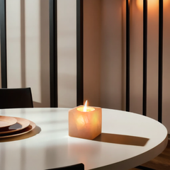Cube Shape Himalayan Salt Candle Holder