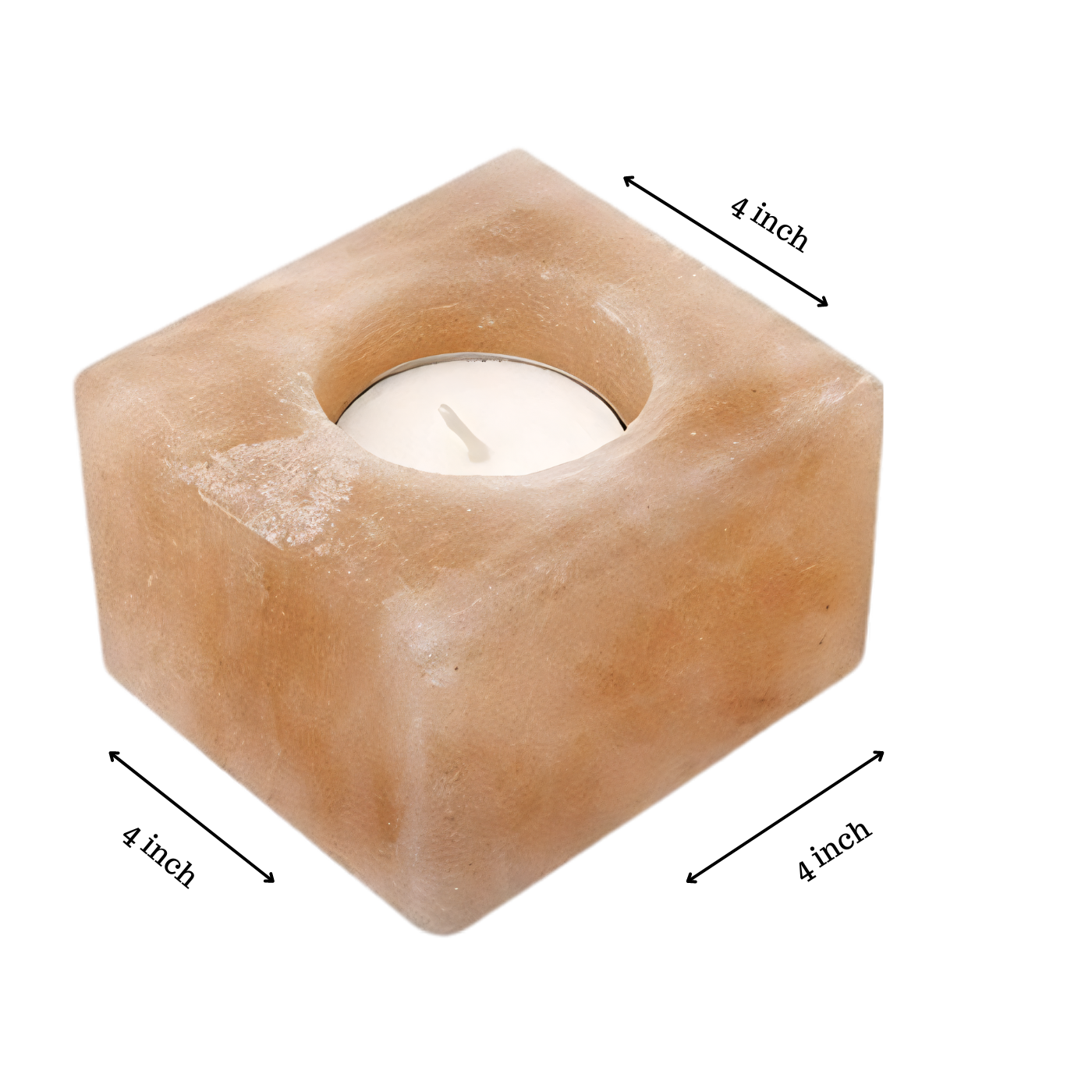 Cube Shape Himalayan Salt Candle Holder