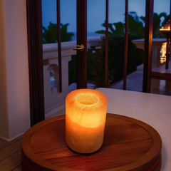 Cylinder Shape Himalayan Salt Candle Holder