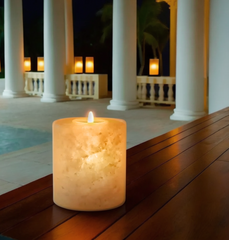 Cylinder Shape Himalayan Salt Candle Holder
