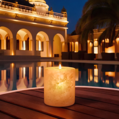 Cylinder Shape Himalayan Salt Candle Holder