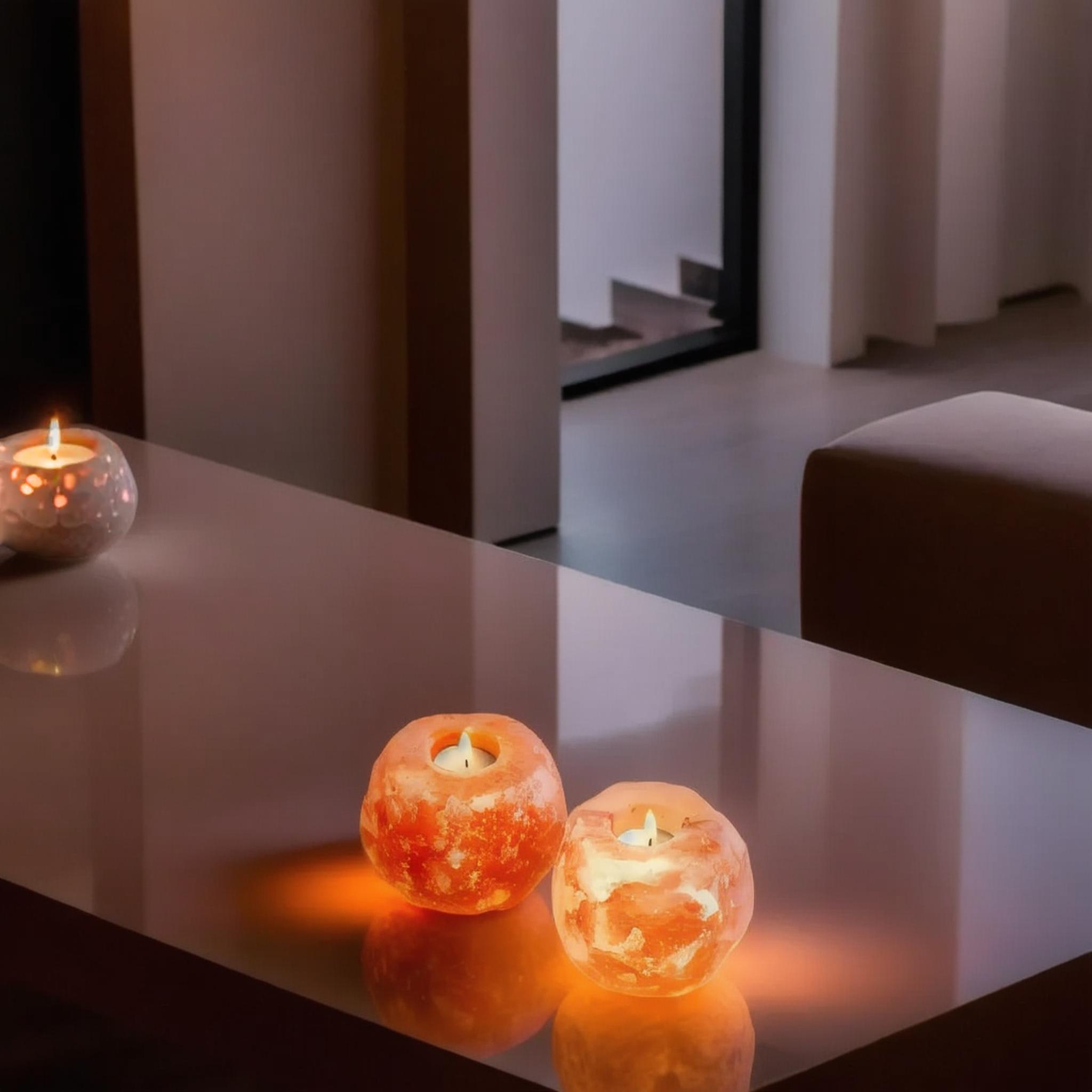 Natural Shape Himalayan Salt Candle Holder