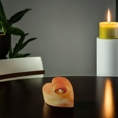 Heart Shape Himalayan Salt Candle Holder